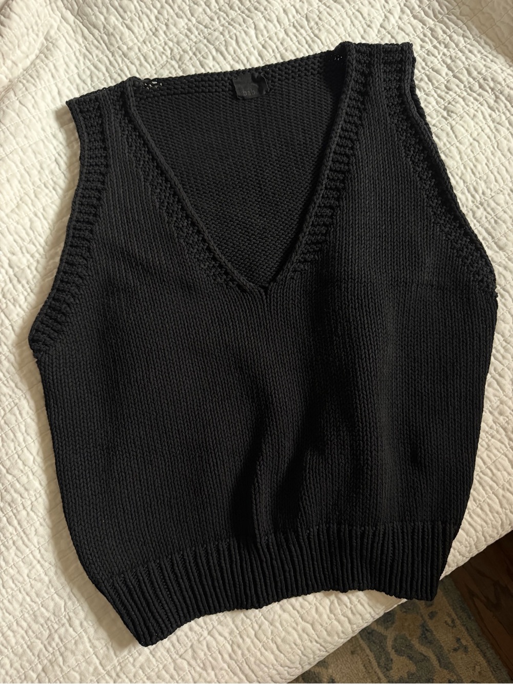 Babaà 100% Cotton Womens Vest No24 In Black! One Size. Eco Colour! Made In Spain
